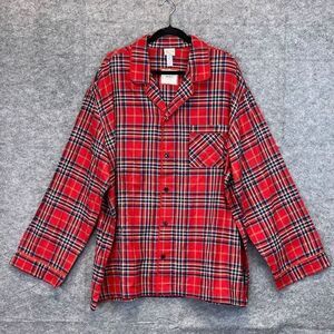 NWT WONDERSHOP Pajama Set Men's Sz 3XL Red Plaid Long Sleeve 100% Cotton Holiday